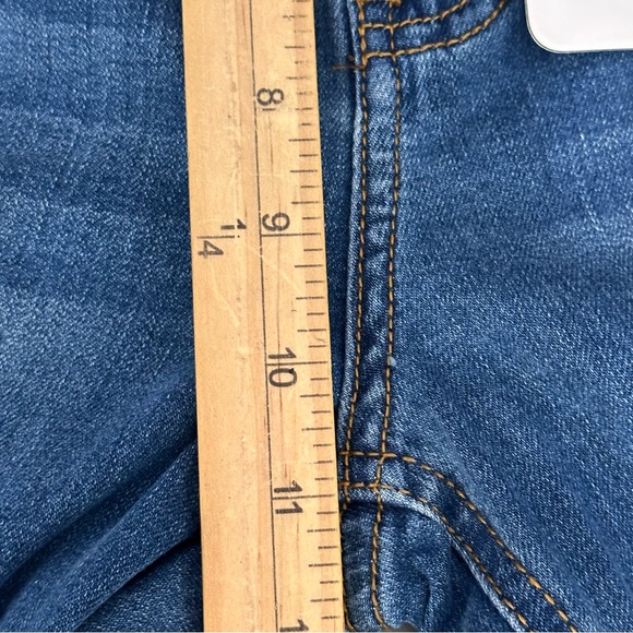 Dogma Distressed Jeans Womens 9/28 Blue Side Split Straight Leg Stretch Casual - Picture 11 of 12